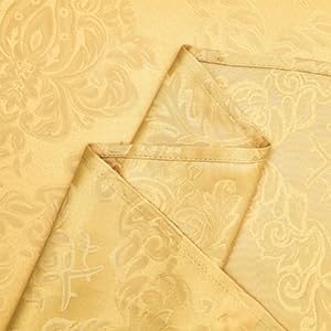 Rectangle Table Cloth Linen Farmhouse Stainproof Waterproof Washable Polyester Oblong Rectangular Fabric Table Cover for Kitchen Dining Dinner (Gold, 70" (Round))