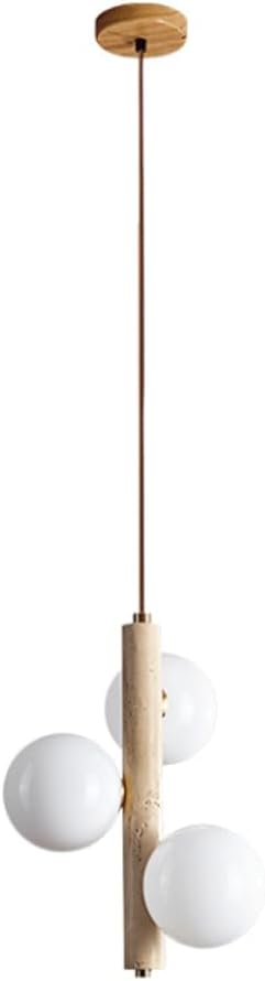 Modern Natural Yellow Cave Stone Pendant with Glass Shade Linear Chandelier, Modern Minimalist 2/3 Light, Suitable for Dining Room, Balcony, Corridor Lighting Stone Lamps
