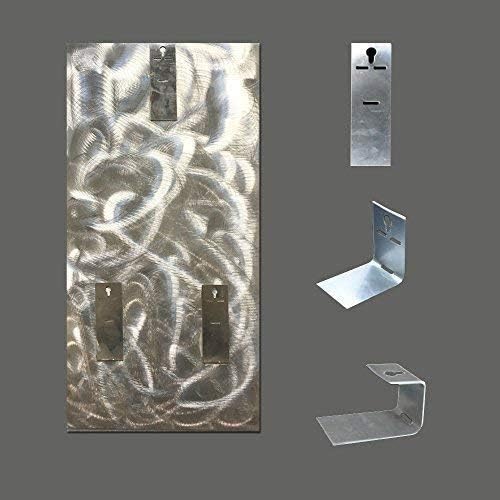 RICHSPACE ARTS Metal Tree Wall Art over Sofa or Bed Large Size Aluminum Artwork Spring Pictures Teal and Gray Decor Contemporary Living Room Bedroom Artwork Set of 5 panels for Walls