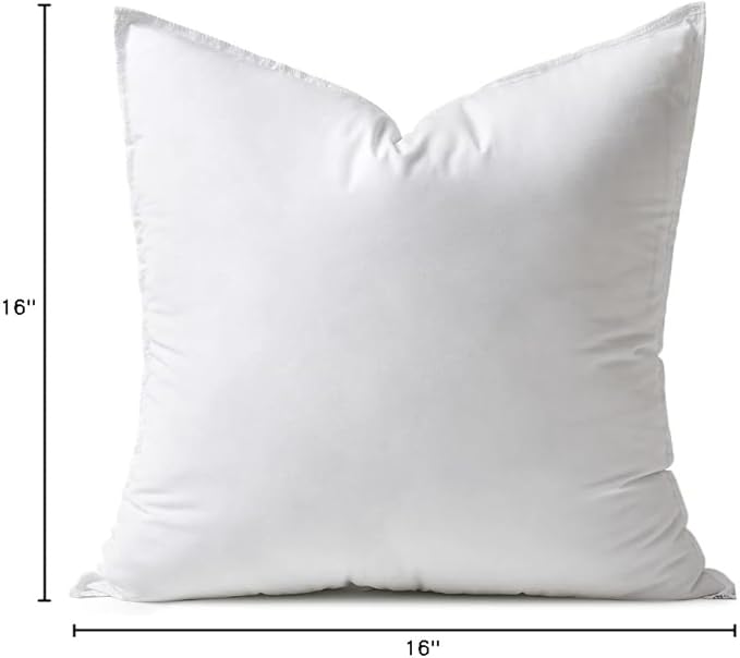MIULEE 16x16 Down Alternative Pillow Insert Decorative Throw Pillow 16 x 16 Inch Body Bed Sleeping Ultra Soft Fluffy Form for Sofa Couch Bed