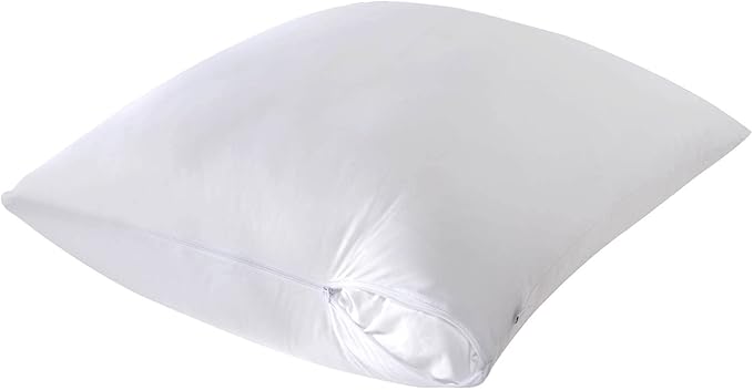 4 Pack Waterproof Down Feather Proof Pillow Protectors with Zipper Standard Size Set of 4 Poke Proof Bed Pillow Covers