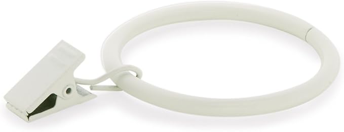 Ivilon Drapery Curtain Clip Rings - Set of 14 Decorative Drapery Rings Curtain Clip Rings with Strong Clips 2" Diameter - Color Ivory