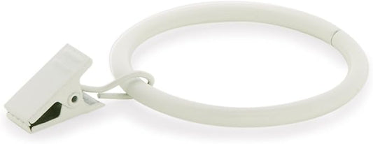 Ivilon Drapery Curtain Clip Rings - Set of 14 Decorative Drapery Rings Curtain Clip Rings with Strong Clips 2" Diameter - Color Ivory