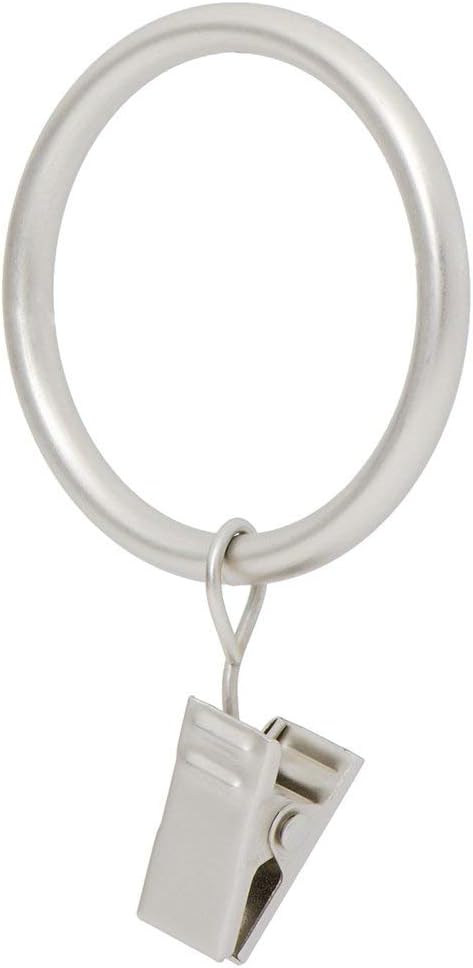 Ivilon Drapery Curtain Clip Rings - Clips Ring for Curtain Panels 1.7", Set of 14 - Satin Nickel