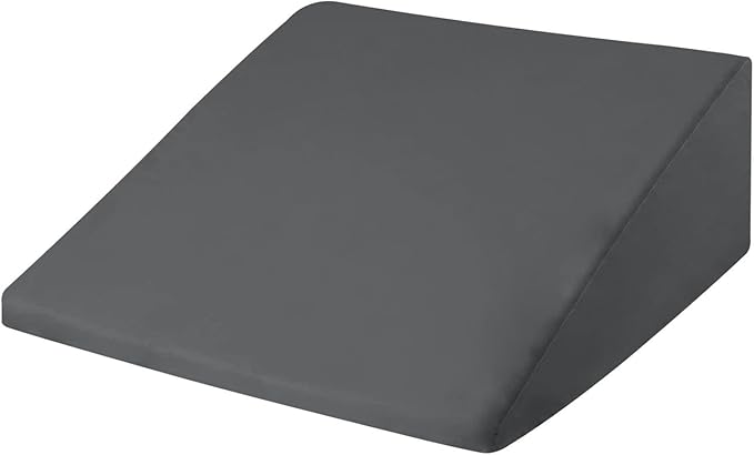 CirclesHome Wedge Pillow Cover 100% Cotton, Zippered Wedge Pillow Case Protector, Soft, Hypoallergenic & Breathable -Dark Grey, (25Wx26Lx10)