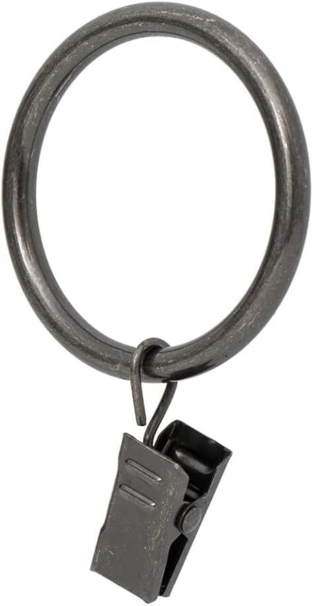 Ivilon Drapery Curtain Clip Rings - Clips Ring for Curtain Panels 1.7", Set of 14 - Pewter