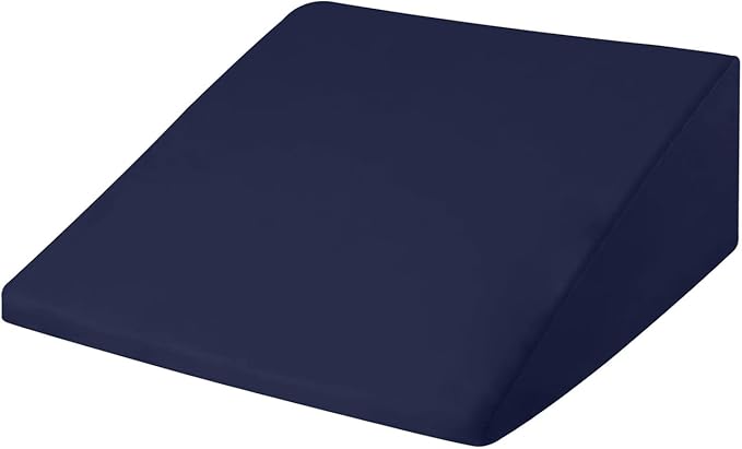 CirclesHome Wedge Pillow Cover 100% Cotton, Zippered Wedge Pillow Case Protector, Soft, Hypoallergenic & Breathable - Navy, (24Wx25Lx12)