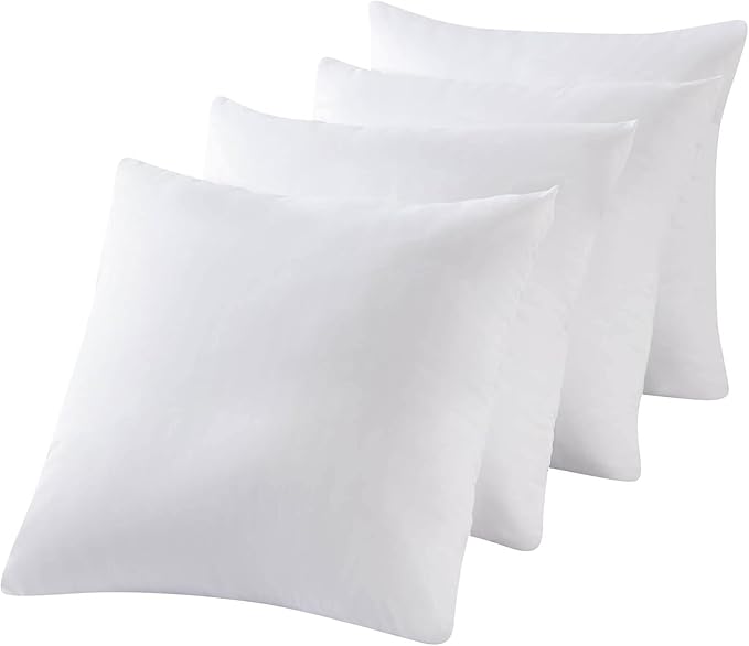 4 Pack Waterproof Down Feather Proof Pillow Protectors with Zipper 20x20 Zippered Pillow Covers for Square Throw Pillow