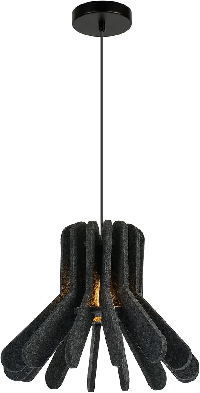 Pendant Light with Felt Lampshade, Modern Hanging Lamp Fixture, DIY Acoustic Pendant Light Chandeliers for Kitchen Island, Living Room, Dining Room, Bedroom, Office (D13.7"x10.2")