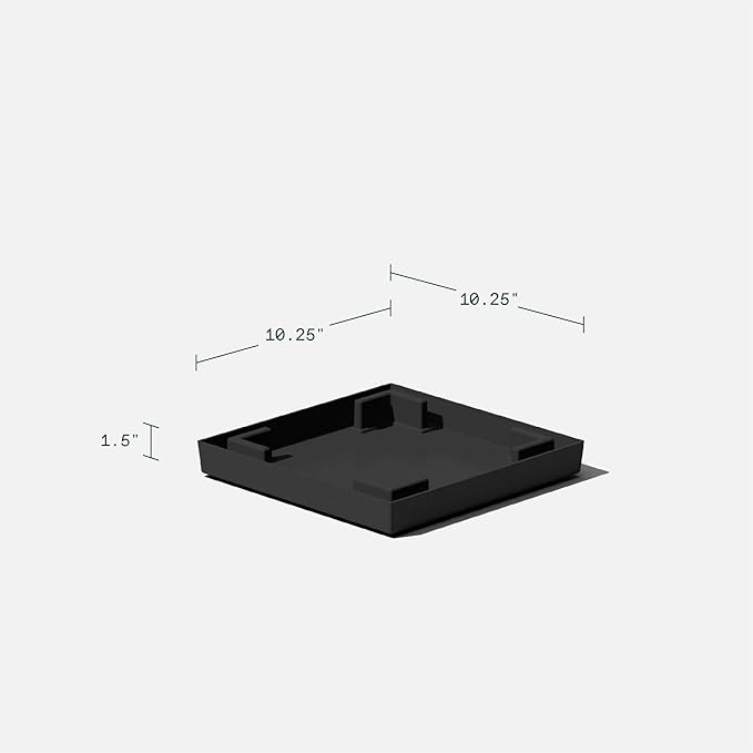 Veradek V-Resin Indoor/Outdoor Taper Planter (Black, 30 inch - 2 Pack with 2 Saucer Trays)
