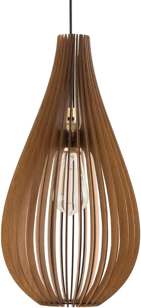 DEZAART Wooden Pendant Light Mid-Century Modern – Unique Design for Living Rooms, Kitchens, and Offices