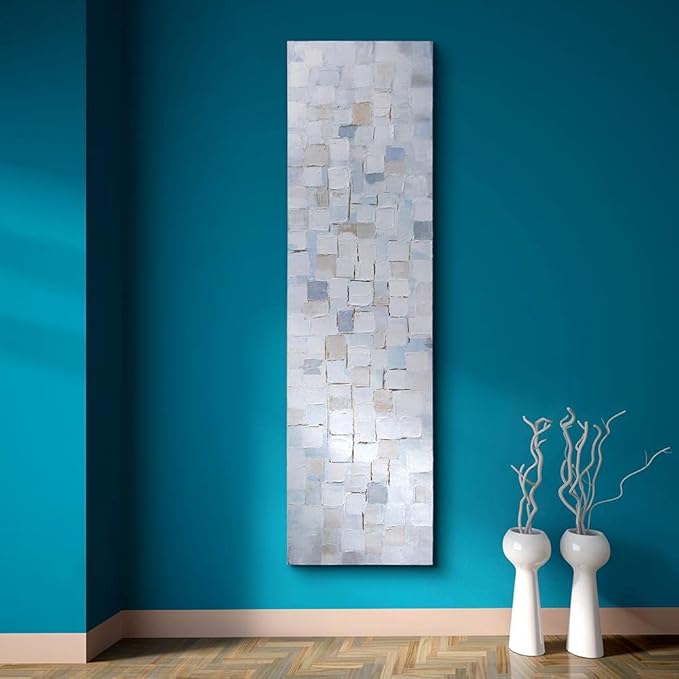 Empire Art Direct Abstract Wall Art Textured Hand Painted Canvas by Martin Edwards, Unframed, 20" x 72", Frozen Tundra