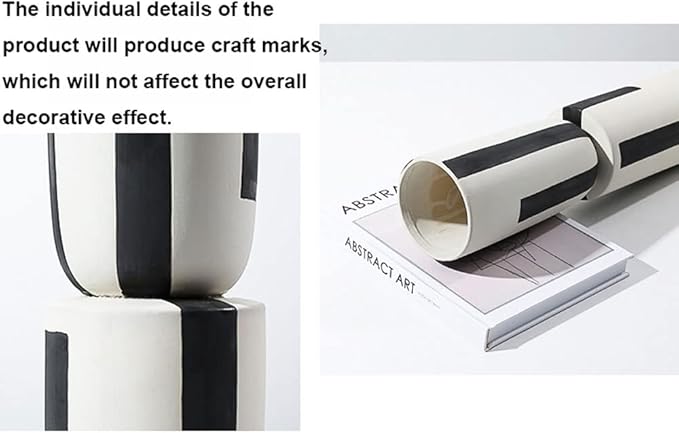 Minimalist Ceramic Vases Hand Painted Black and White Lines Creative Floral Vessels for Centerpieces, Kitchen, Office, Living Room, Wedding, Gifts, Perfect Home Decor Crafts