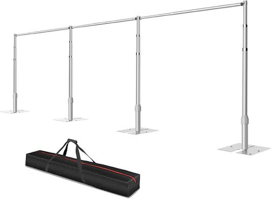Pipe and Drape Backdrop Stand, 8.9x30ft Heavy Duty Adjustable Background Frame with Metal Base, Back Drop Holder for Parties Photography Wedding Photoshoot Decoration