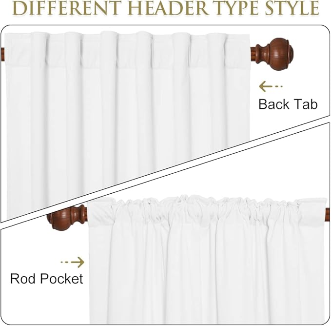 StangH White Curtains for Bedroom - 120 inch Super Soft Velvet Window Drapes for Sliding Glass Door, High Ceiling Tall Privacy Panels for Living Room/Church, W52 x L120, 2 Panels
