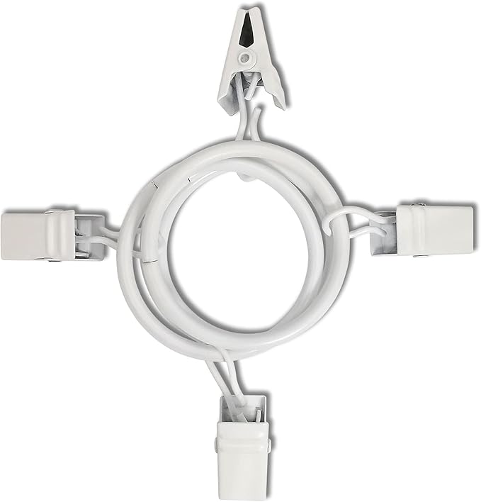 40 Pack Curtain Rings with Clips, Curtain Clip Rings Hooks, Bow Hanger Clips for Hanging Drapery Drapes Bows, Ring 1.26 inch Interior Diameter, Fits up to 1" Rod, White