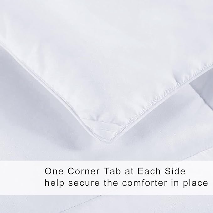 COHOME Quilted Full Size Comforter - All-Season Down Alternative Duvet Insert - Luxury Hotel Soft Breathable White Comforter with Anti-Clump Tech & 8 Tabs - Reversible （82"x86"）