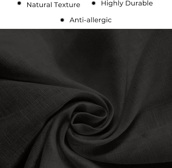D'Moksha Homes Linen Black Table Runner 84 Inches Long - 100% Pure Linen 14 x 84 Inch Table Runner for Dining, Fall, Thanksgiving, Holiday - Machine Washable
