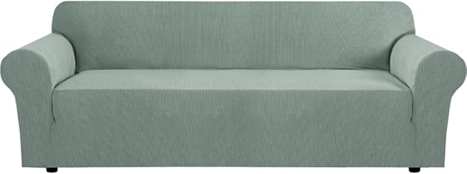 H.VERSAILTEX Stretch Extra Large Sofa Covers Sofa Slipcovers for Living Room Furniture Covers for Pets Feature Thick Checked Jacquard Fabric with Elastic Bottom, Sofa X-Large - Sage
