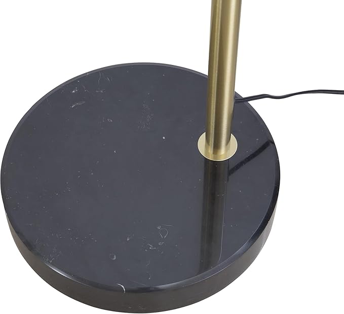 Major-Q Contemporary 81" Tall Standing Arc Floor Lamp Adjustable Height, Remote Control, Real Marble Base - Ideal for Behind Sofa Living and Dining Rooms - Gold