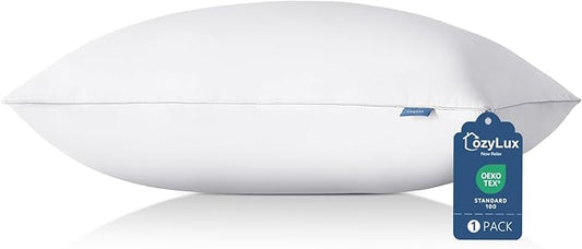 CozyLux Pillows Standard Size Set of 1, Hotel Quality Bed Pillows for Sleeping 1 Pack, Cooling Pillows for Side Back and Stomach Sleepers, Down Alternative Luxury Soft Supportive Pillows (18x26)