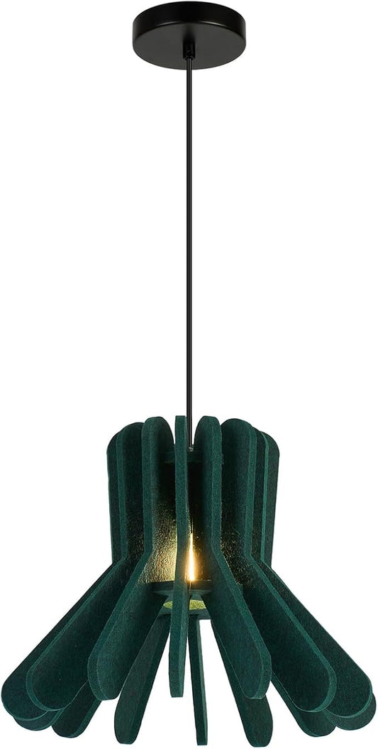 Pendant Light with Felt Lampshade, Modern Hanging Lamp Fixture, DIY Acoustic Pendant Light Chandeliers for Kitchen Island, Living Room, Dining Room, Bedroom, Office (D13.7"x10.2")