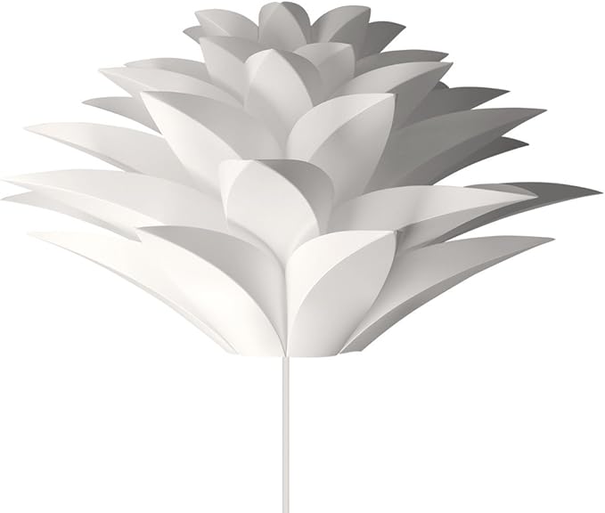 kwmobile Puzzle Pendant Lamp Shade - Lotus Flower DIY Jigsaw Lampshade Kit - for Hanging Ceiling Light or Floor Lamp - Diameter 20" (50cm) - White