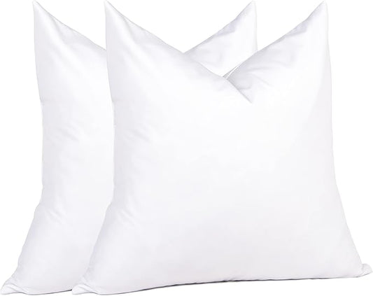 puredown® Feathers Throw Pillow Inserts Set of 2 for Couch, Recliner, Bed Decor, Square, 16 x 16 inch