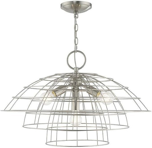 Livex Lighting 4 Lt Brushed Nickel Chandelier