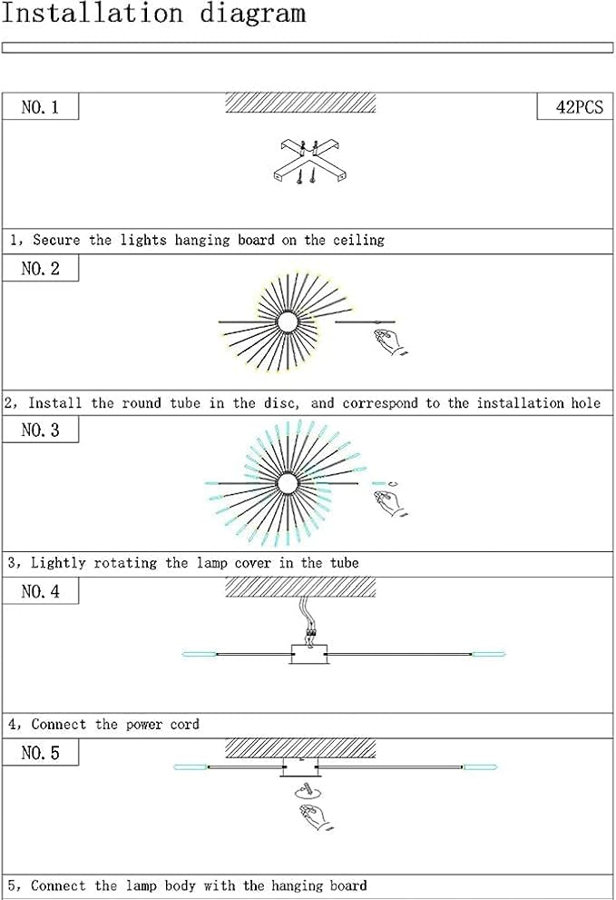 JAYMP Ceiling Light Modern Flower Shape Ceiling Lamp for Living Room Dining Room Flush Mount Metal Acrylic Sputnik Firework Petal LED Lighting Fixture (Matte Black, 42 Lights)