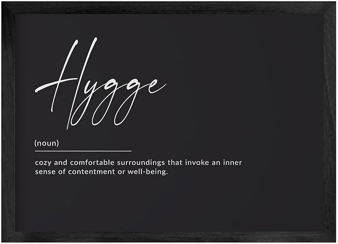 Hygge Print, Hygge Definition Poster, Hygge Gift, Hygge Sign, Scandinavian Print, Danish Print, Danish Wall Art Poster Wall Art Bedroom Decor Office Room Kitchen Decor Wood Black-style 12x16inch(30x4