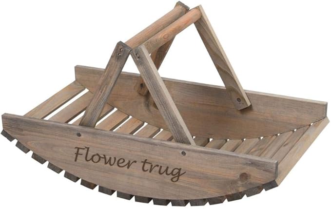 Esschert Design NG80 Rustic Wooden Flower Basket/Trug