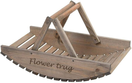 Esschert Design NG80 Rustic Wooden Flower Basket/Trug