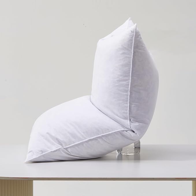 Goose Down Feather Pillows, Soft Bed Pillows Queen Size Set of 2, 100% Soft Cotton Shell, Hotel Pillows for Back, Stomach or Side Sleepers