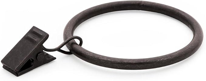 Ivilon Drapery Curtain Clips with Rings - Set of 14 Decorative Drapery Rings with Strong Clips 2" Diameter - Color Oil Rubbed Bronze (ORB)