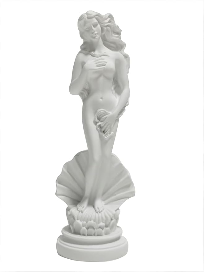 Aphrodite Statue The Birth of Venus 7.6 Inch - Greek Roman Goddess Sculpture, Handmade Resin Art Figurine Classical White Statue, Home & Office Decor