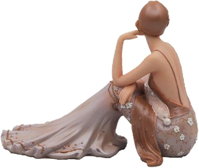 Comfy Hour Glamour Elegance Victorian Style Lady Collection Lady Sitting On Ground Resin Art Figurine,6-inch Height