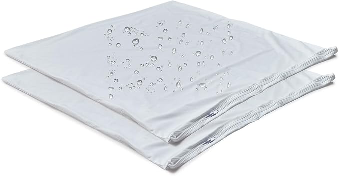 Kingnex 2 Pack Feather Proof Pillow Protectors 18x18 Waterproof Pillow Covers for Square Throw Pillow 18x18