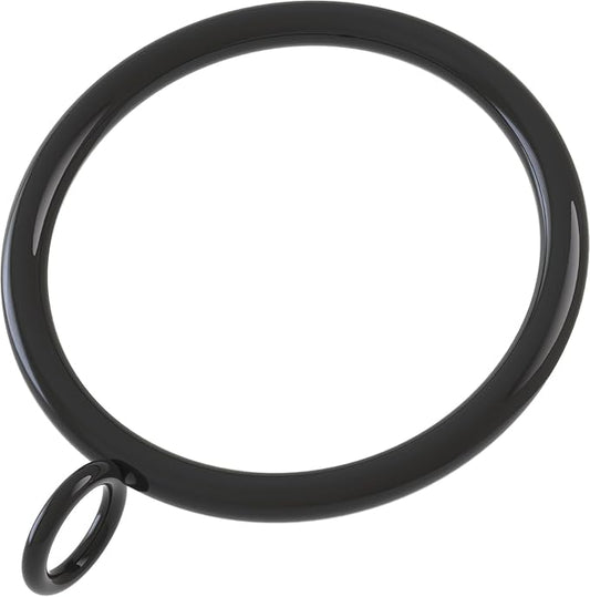 42 PCS Curtain Rings, 1.5 inch Metal Curtain Drape Sliding Eyelet Rings-Hanging Rings for Curtains and Rods, Fits Up to 1 1/4-Inch Rod, Black(Clips Not Included)