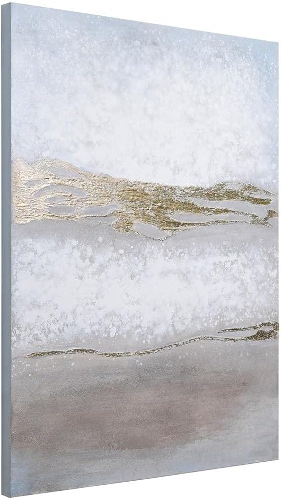 Empire Art Direct Abstract Wall Art Textured Hand Painted Canvas by Martin Edwards, Unframed, 40" x 30", Golden Winter