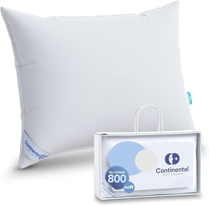 100% Siberian Goose Down Pillow - Soft Support Standard Size, Pack of 1 - Soft and Luxurious Siberian Down Pillow for Back Sleepers, 800 FP, Fine Cotton Shell - High Loft and Soft Comfort