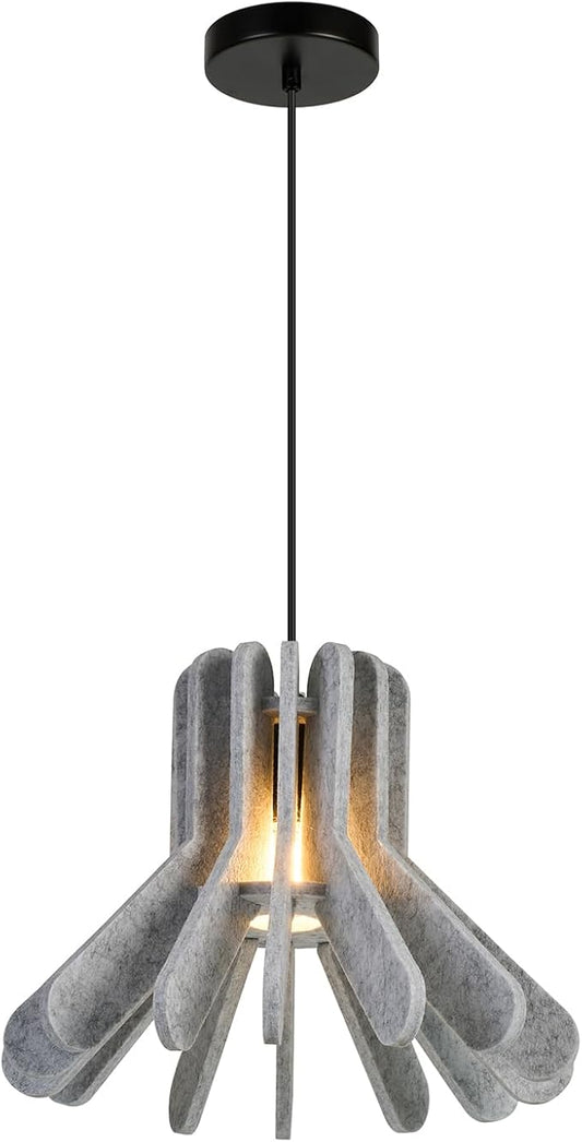 Pendant Light with Felt Lampshade, Modern Hanging Lamp Fixture, DIY Acoustic Pendant Light Chandeliers for Kitchen Island, Living Room, Dining Room, Bedroom, Office (D13.7"x10.2")