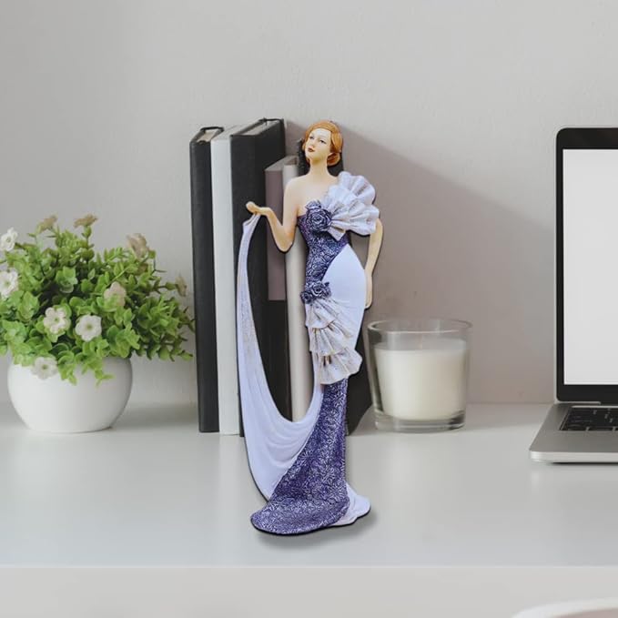 Comfy Hour Glamour Elegance Victorian Style Lady Collection Elegant Slim Lady Lifting Up Skirt Collectible Figurine, 13-inch Height, Gray & White, Polyresin