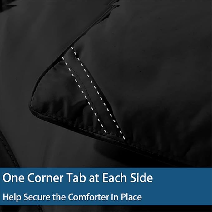 Cozynight Down Alternative Comforter-All Season Full Comforters Duvet Insert with Corner Tabs-Breathable-Box Stitched Reversible Black Comforter 82x86 inches