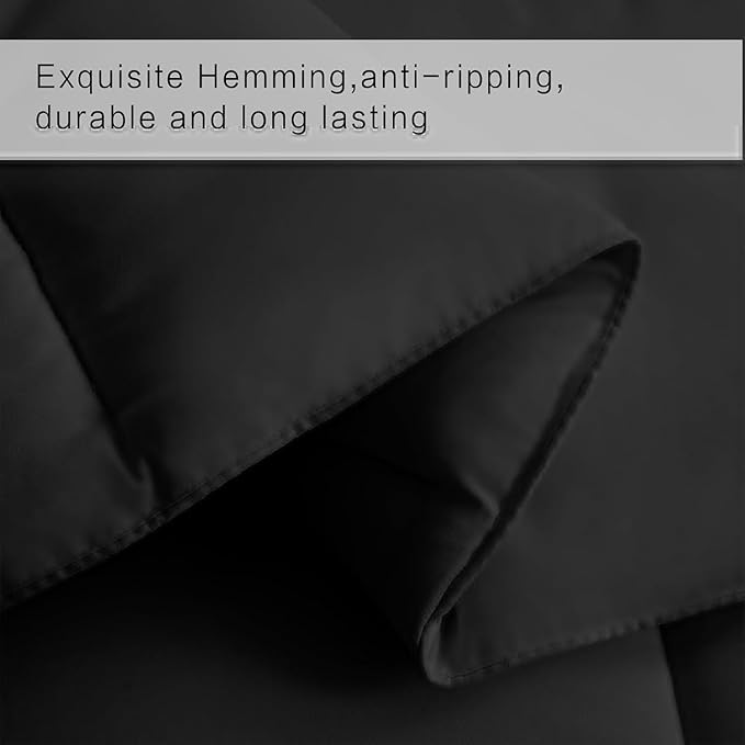 COHOME Quilted Oversized King Size Comforter - All-Season Down Alternative Duvet Insert - Luxury Hotel Soft Breathable Black Comforter with Anti-Clump Tech & 8 Tabs- Reversible（98"x116"）