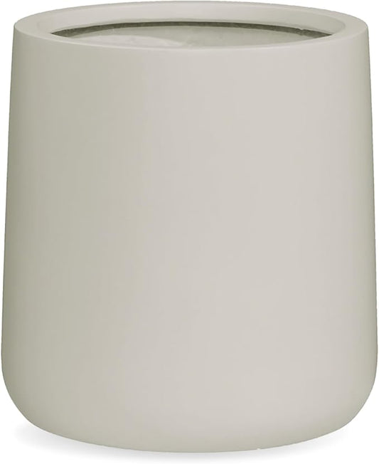 13" H x 12.6" D Conico Fiberstone Round Planter - Christmas Tree Planter, Smooth Finishes, Weather Resistant for Indoor and Outdoor Use, Included 2 Extra Coco Mats (Taupe, 10" Pot Opening)