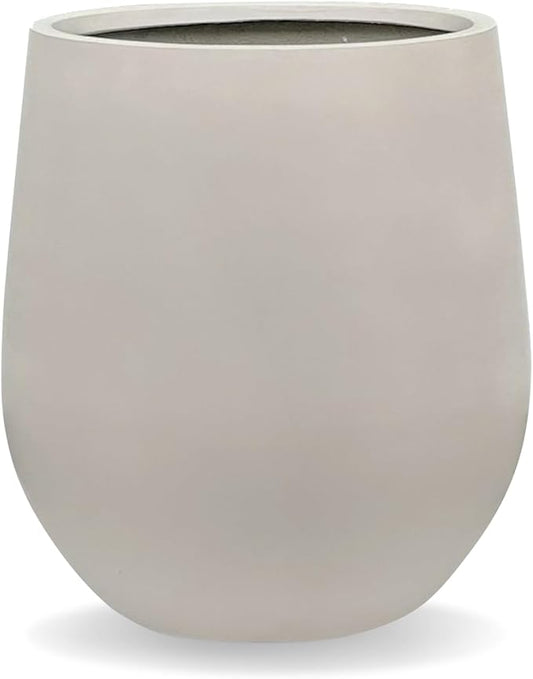 12.5"H x 11.4"D Corso Fiberstone Round Tapered Planter, Christmas Tree Planter, Smooth Finishes, Weather Resistant for Indoor & Outdoor Use, Included 2 Extra Coco Mats (Taupe,9" Pot Opening)