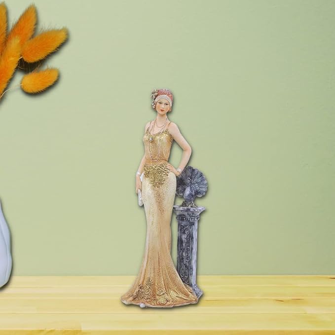 Comfy Hour Glamour Elegance Victorian Style Lady Collection Luxury Standing Lady Resin Art Figurine,13-inch Height