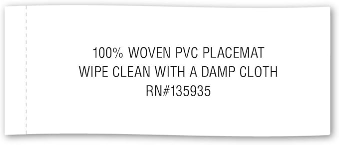 DII PVC Tabletop Collection Woven Indoor/Outdoor, Placemat Set, 13x17.25, Black, 6 Piece