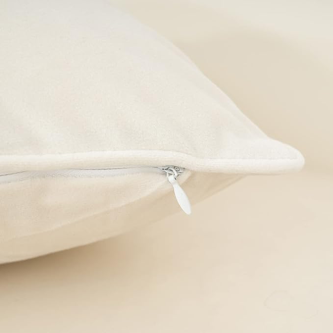 Yangest Beige Twigs Throw Pillow Cover Velvet Branches Velvet Cushion Case Neutral Pillowcase for Sofa Couch Bedroom Living Room Home Decor,20x20 Inch